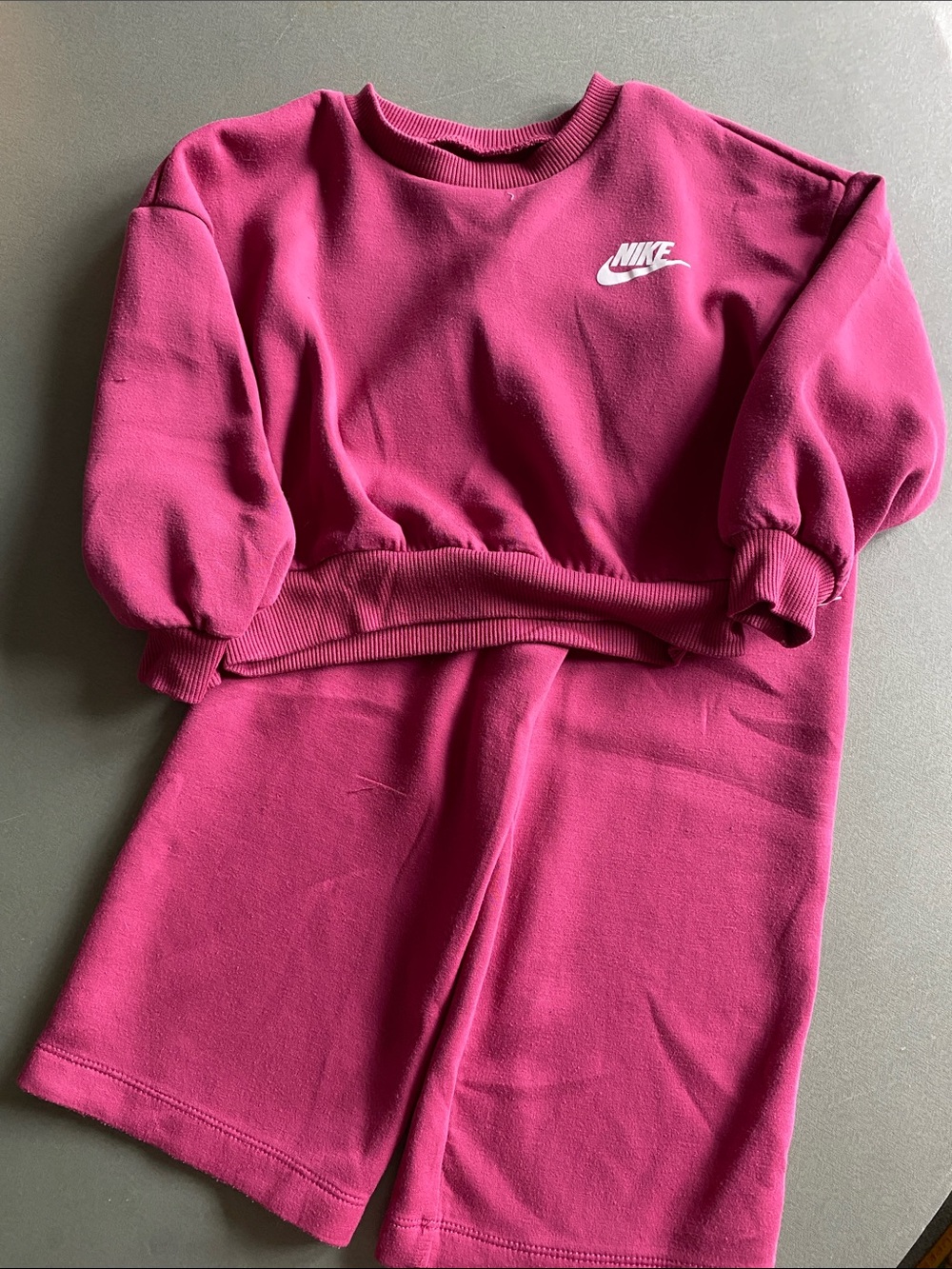 Nike Fuchsia Crewneck Sweatshirt and Pants Set
